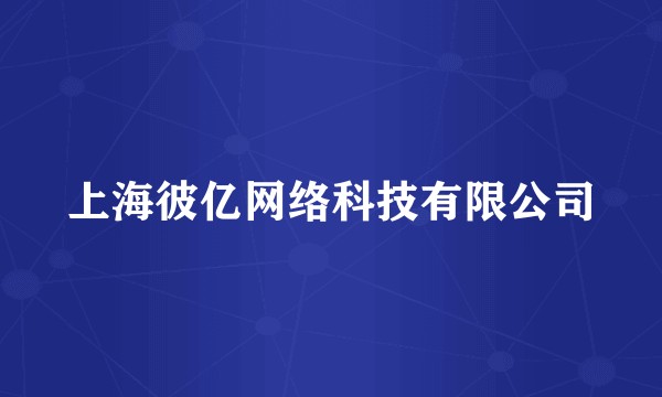上海彼亿网络科技有限公司