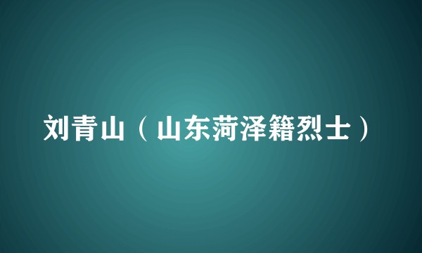 刘青山（山东菏泽籍烈士）