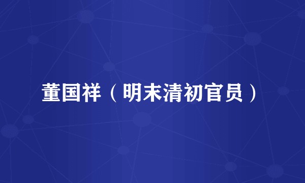 董国祥(明末清初官员)