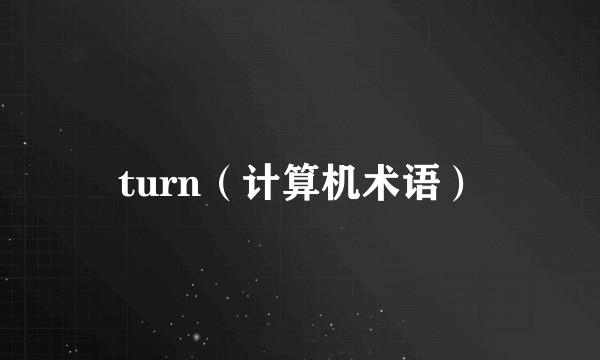 turn（计算机术语）