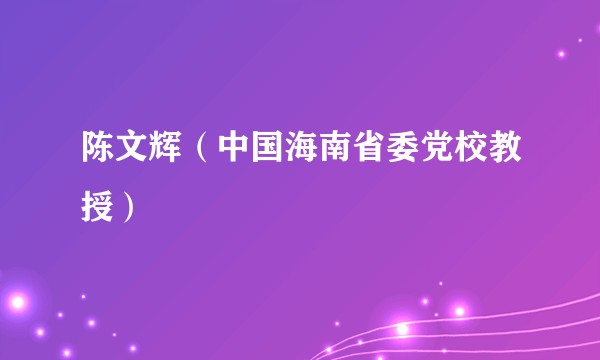 陈文辉（中国海南省委党校教授）