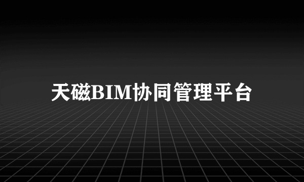 天磁BIM协同管理平台