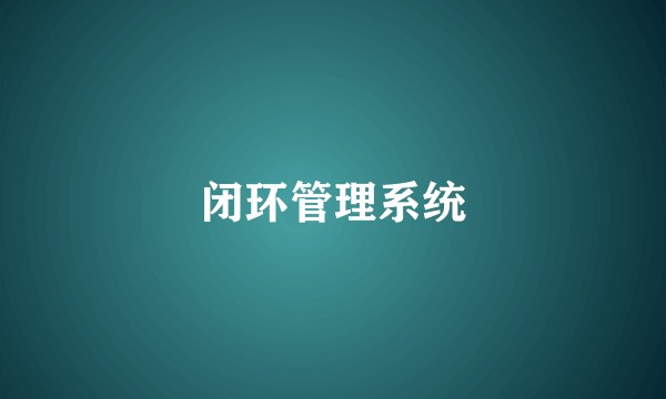 闭环管理系统