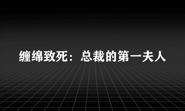 缠绵致死：总裁的第一夫人