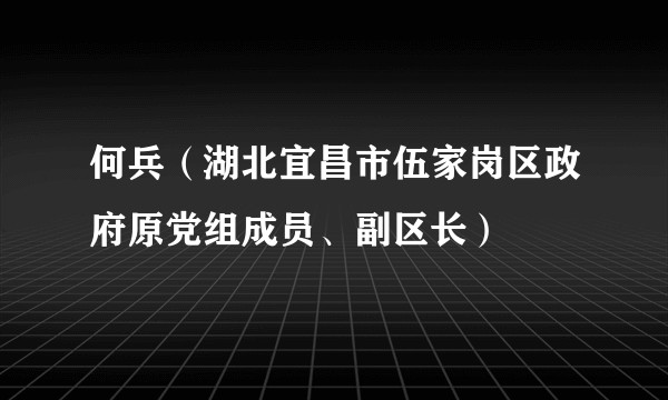 何兵（湖北宜昌市伍家岗区政府原党组成员、副区长）