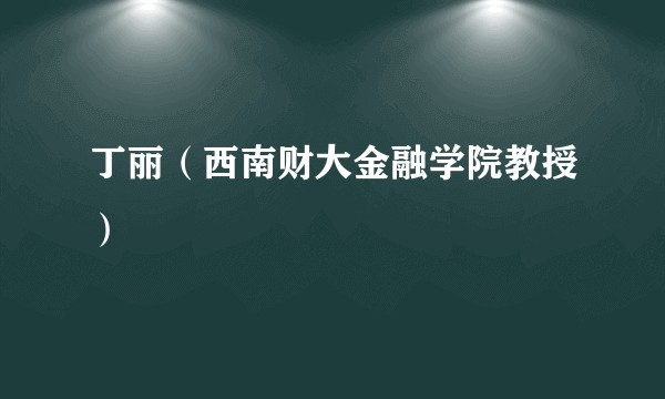 丁丽（西南财大金融学院教授）