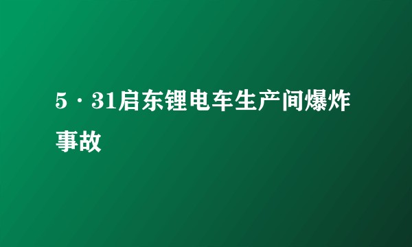 5·31启东锂电车生产间爆炸事故