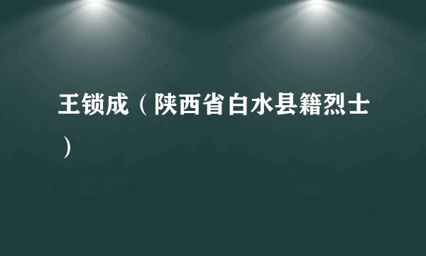 王锁成（陕西省白水县籍烈士）