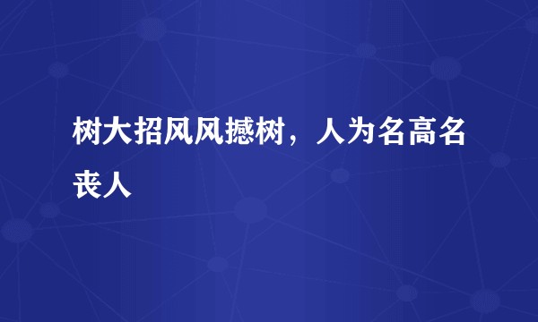 树大招风风撼树，人为名高名丧人
