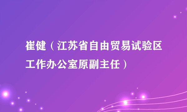 崔健（江苏省自由贸易试验区工作办公室原副主任）