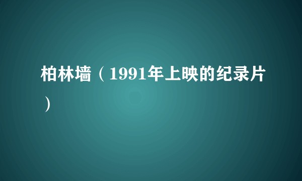 柏林墙（1991年上映的纪录片）