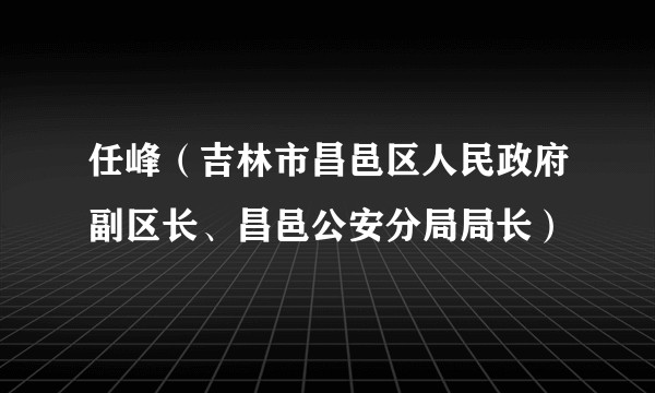 任峰（吉林市昌邑区人民政府副区长、昌邑公安分局局长）