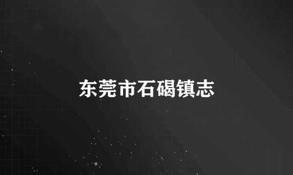 东莞市石碣镇志