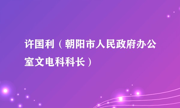 许国利（朝阳市人民政府办公室文电科科长）