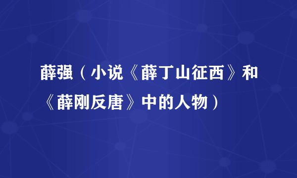 薛强（小说《薛丁山征西》和《薛刚反唐》中的人物）