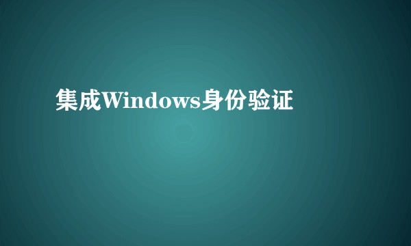 集成Windows身份验证