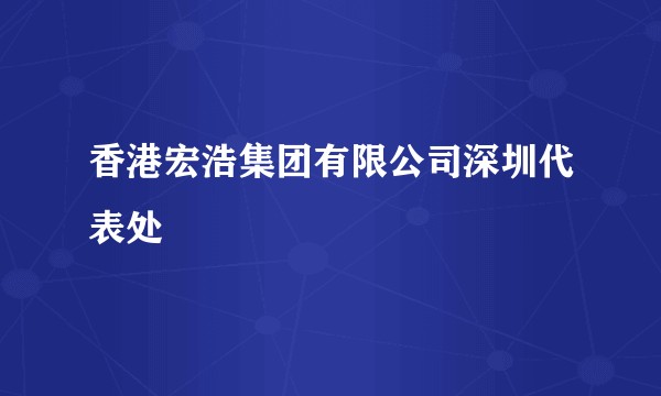 香港宏浩集团有限公司深圳代表处
