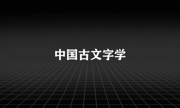 中国古文字学