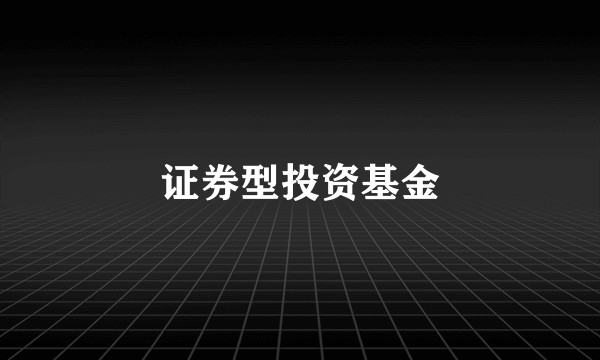 证券型投资基金