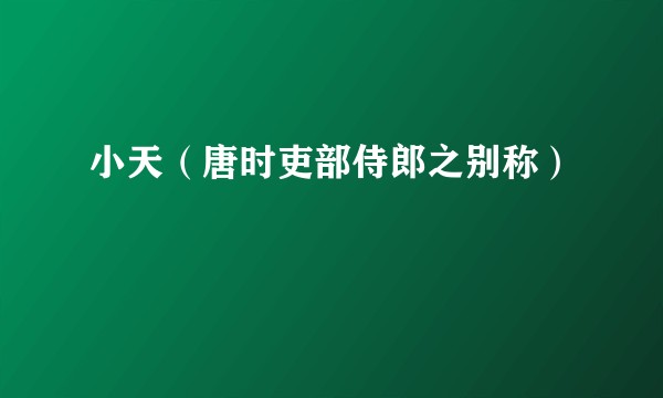 小天（唐时吏部侍郎之别称）