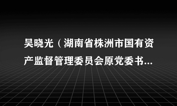 吴晓光（湖南省株洲市国有资产监督管理委员会原党委书记、主任）