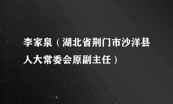 李家泉（湖北省荆门市沙洋县人大常委会原副主任）