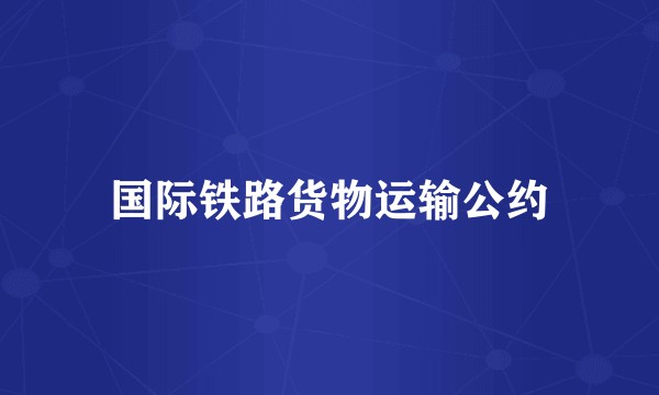 国际铁路货物运输公约