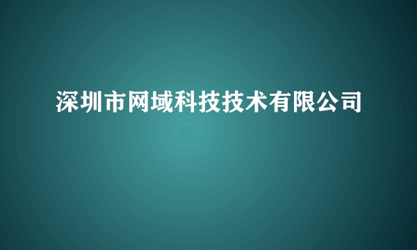 深圳市网域科技技术有限公司
