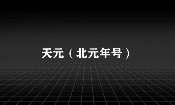 天元（北元年号）