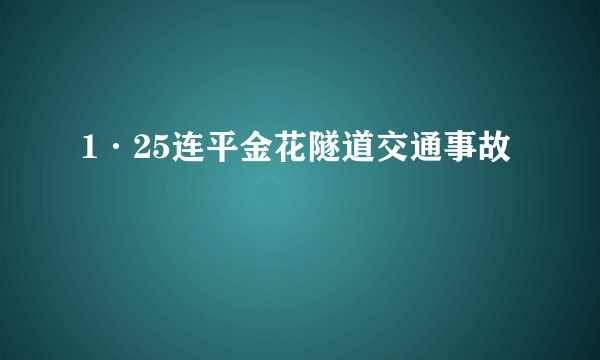 1·25连平金花隧道交通事故
