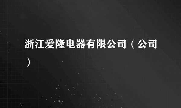 浙江爱隆电器有限公司（公司）
