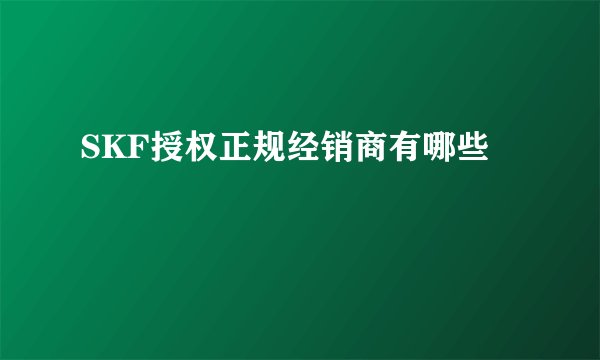 SKF授权正规经销商有哪些