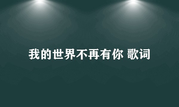 我的世界不再有你 歌词