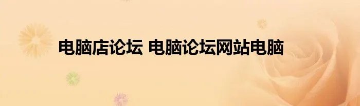 电脑店论坛 电脑论坛网站电脑