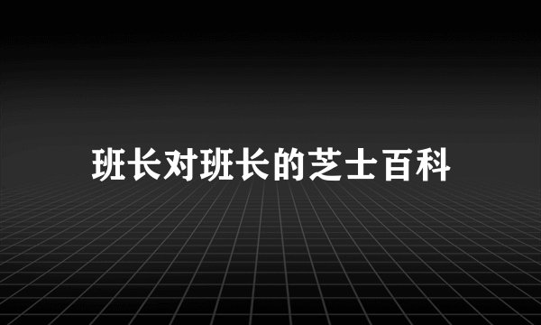 班长对班长的芝士百科