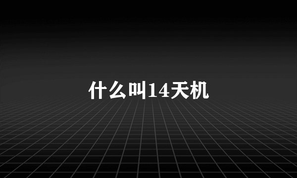 什么叫14天机