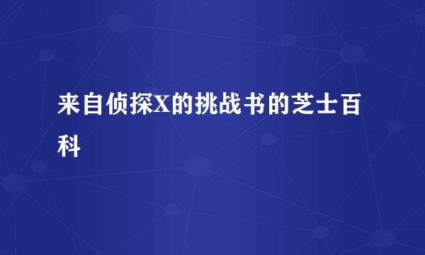 来自侦探X的挑战书的芝士百科