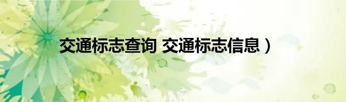 交通标志查询 交通标志信息）