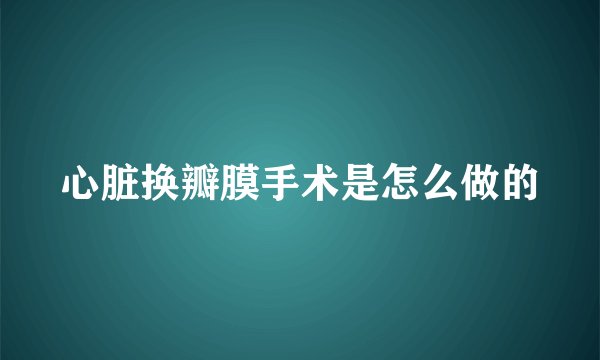 心脏换瓣膜手术是怎么做的