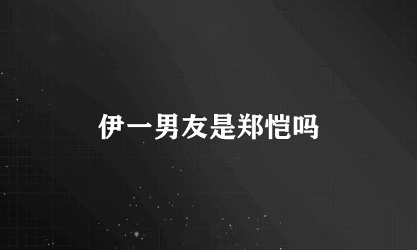 伊一男友是郑恺吗