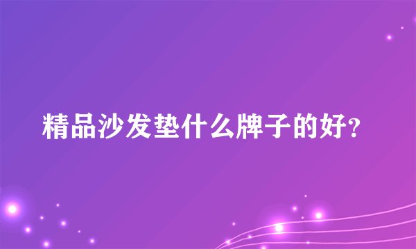 精品沙发垫什么牌子的好？