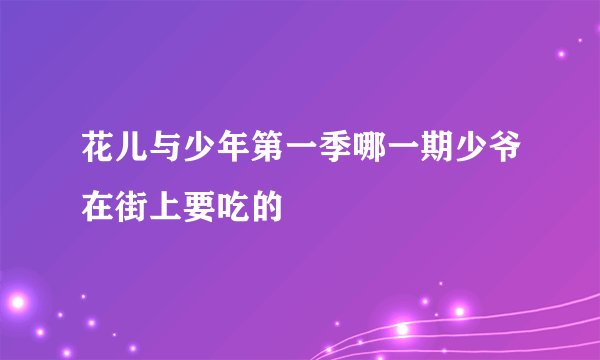 花儿与少年第一季哪一期少爷在街上要吃的
