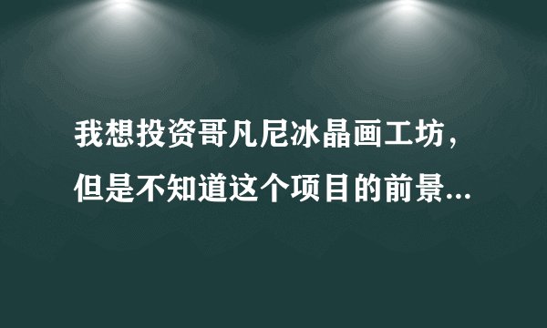 我想投资哥凡尼冰晶画工坊，但是不知道这个项目的前景如何，我该怎么去考察？