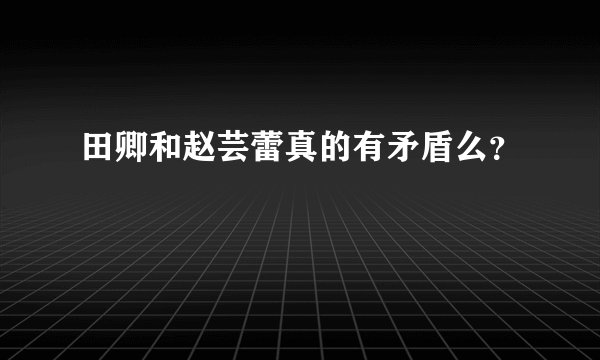 田卿和赵芸蕾真的有矛盾么？