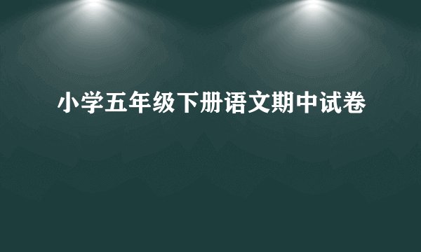 小学五年级下册语文期中试卷