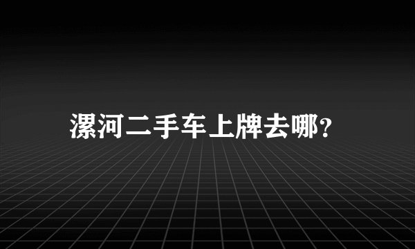漯河二手车上牌去哪？