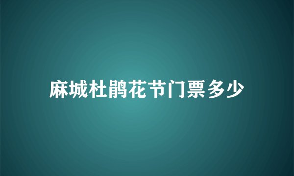 麻城杜鹃花节门票多少