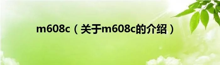 m608c（关于m608c的介绍）