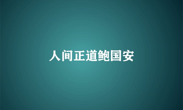 人间正道鲍国安