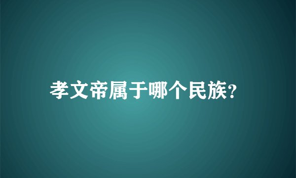 孝文帝属于哪个民族？